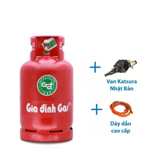 Bộ Bình Gas Gia Đình 12Kg Màu Đỏ