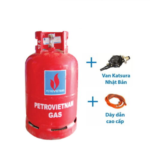 Bộ Bình Gas Petrovietnam 12Kg Màu Đỏ