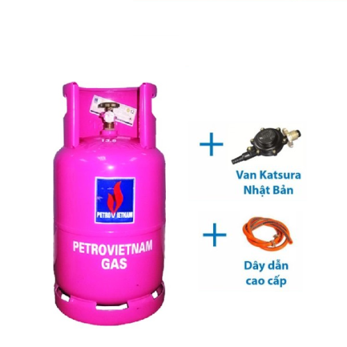 Bộ Bình Gas Petrovietnam 12Kg Màu Hồng
